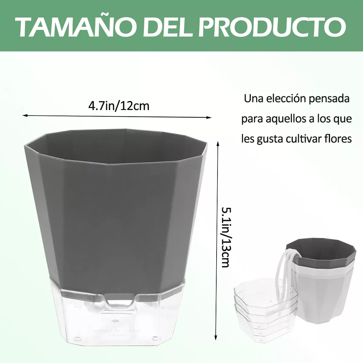 Foto 2 | 6 Pcs Macetas De Plástico Con Riego Automático Para Plantas (incluye 3 Palitas)  Eo Safe Imports Esi-16359 Multicolor