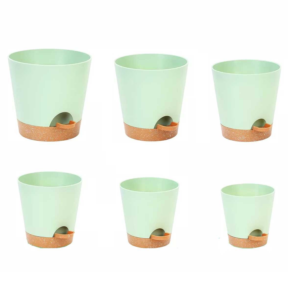 6 Pcs Macetas De Plástico Con Riego Automático Para Plantas Eo Safe Imports Esi-16361 Multicolor