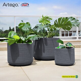 Foto 5 | Macetas Modernas Set De 3 Piezas Para Exteriores Grande Lagoon Color Azul Grafito De Polietileno Ultra Ligera Artego