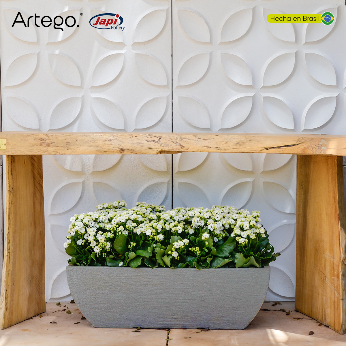 Foto 4 pulgar | Maceta Artego para Exteriores Tipo Jardinera 45 cm Gris Stone de Polietileno Ultra Ligera