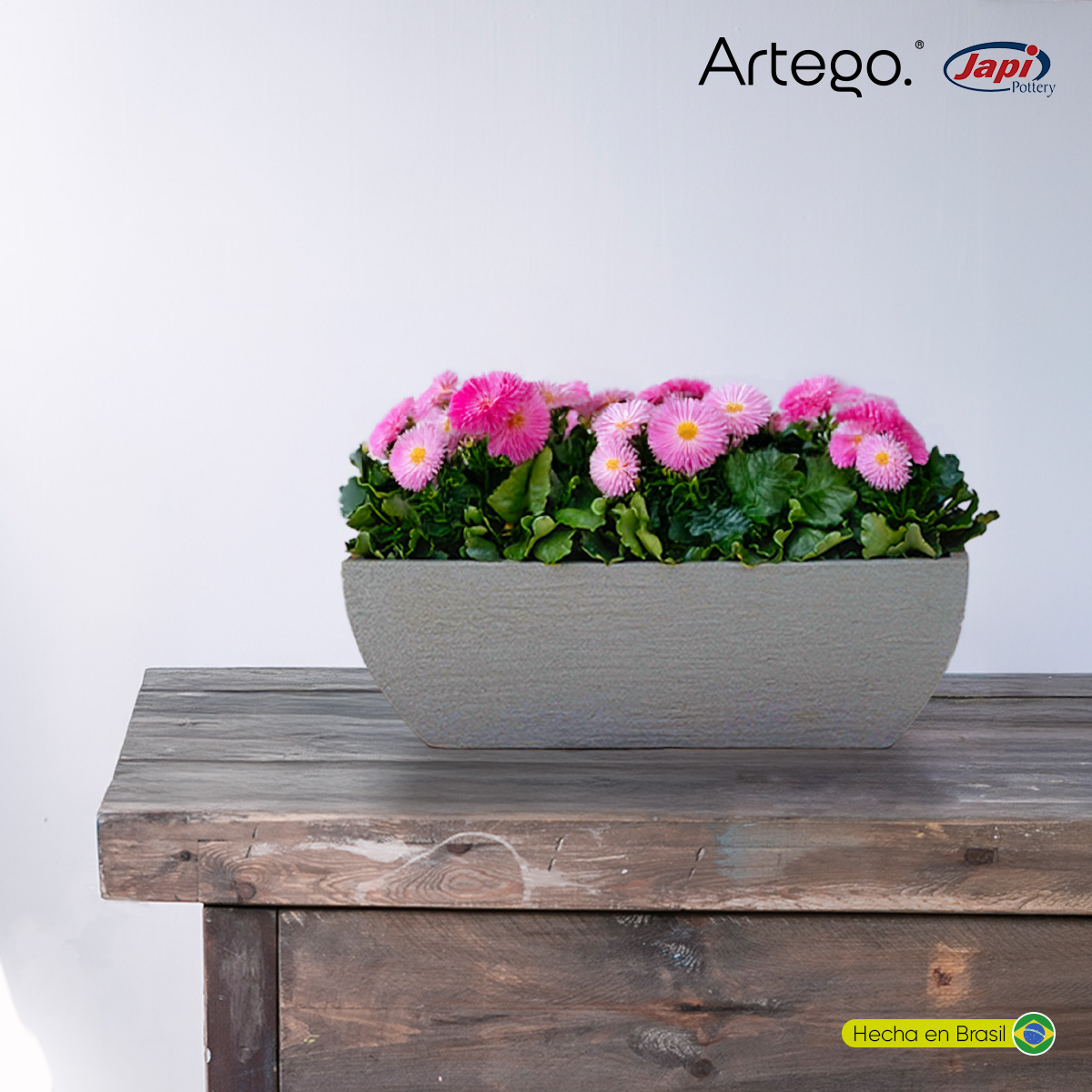 Foto 8 pulgar | Maceta Artego para Exteriores Tipo Jardinera 45 cm Gris Stone de Polietileno Ultra Ligera