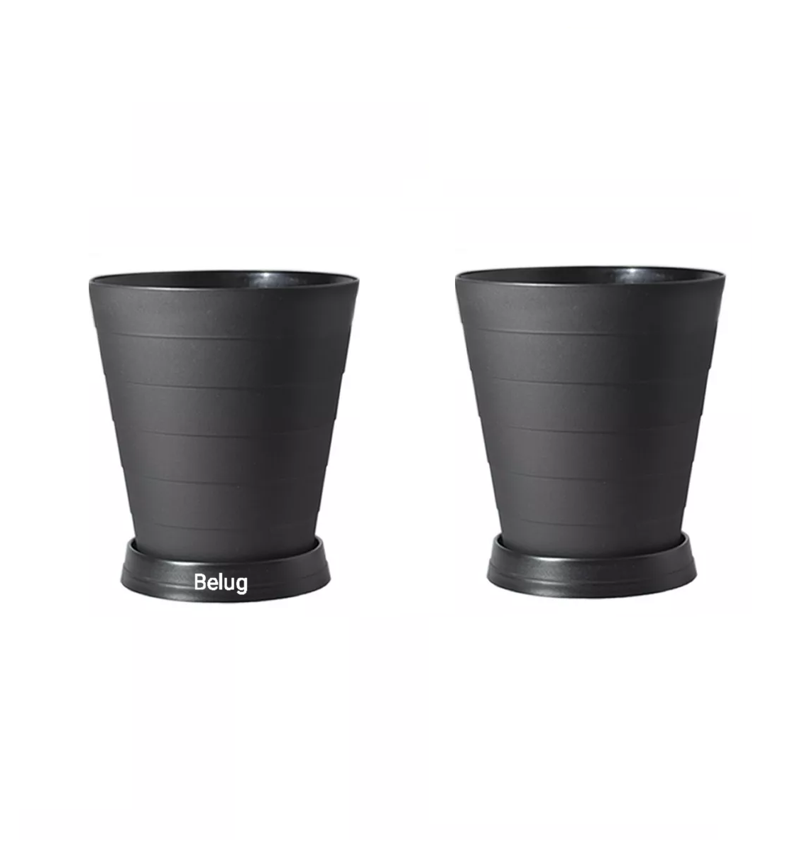Foto 1 | 2 Macetas Grande Moderna Minimalista Interior Exterior Plato Negro
