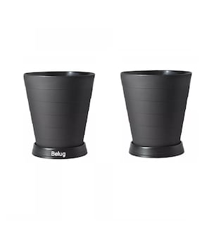 Foto 1 | 2 Macetas Grande Moderna Minimalista Interior Exterior Plato Negro