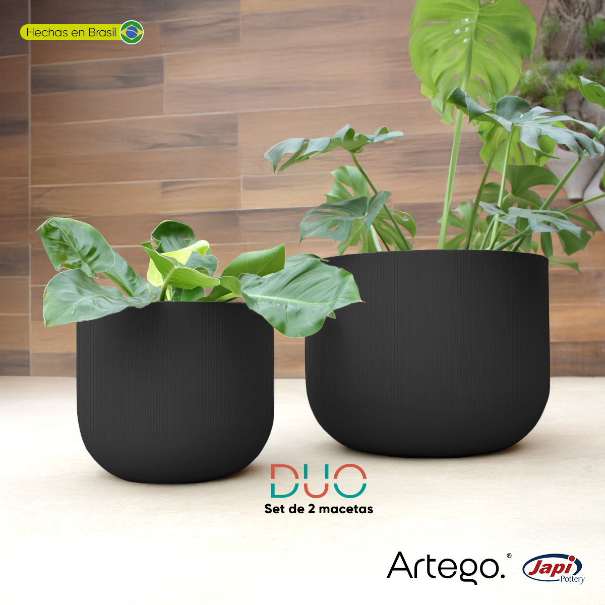 Foto 4 pulgar | Macetas 2 Piezas para Exteriores Jiraf Negro
