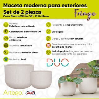Foto 5 | Macetas para Exteriores Fringe 2 Piezas