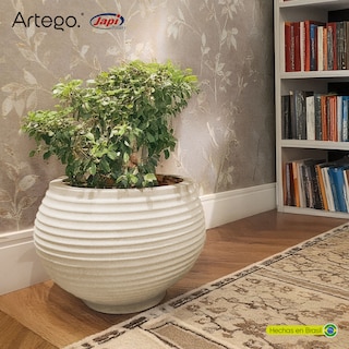 Foto 3 | Maceta Moderna Para Exteriores 24 Cm De Alto X 34 Cm De Ancho Lattice Color Arena Sandstone De Polietileno Ultra L