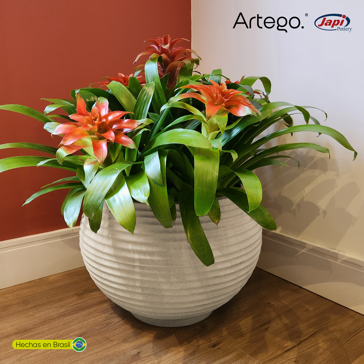 Foto 7 | Maceta Moderna Para Exteriores 24 Cm De Alto X 34 Cm De Ancho Lattice Color Arena Sandstone De Polietileno Ultra L