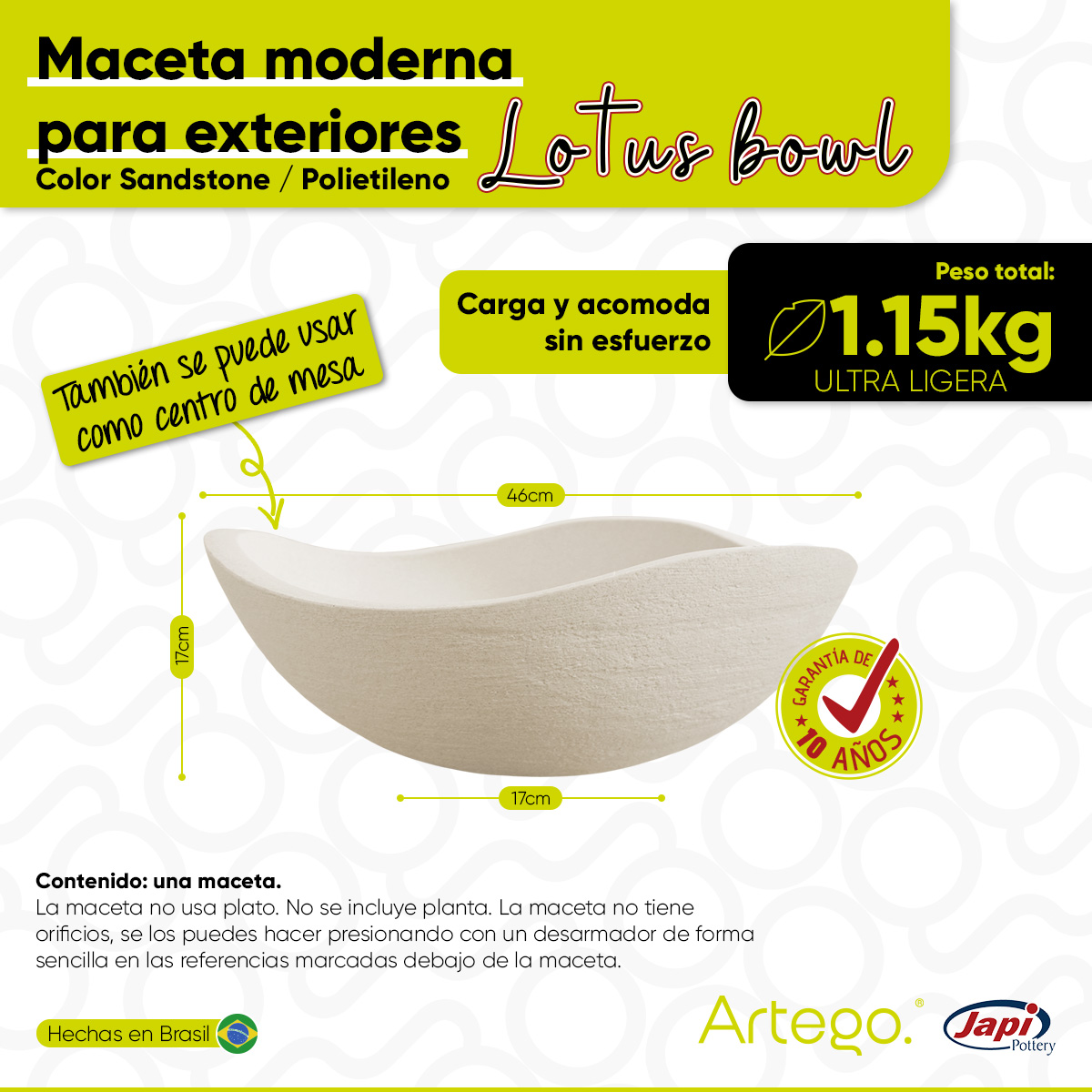 Foto 6 pulgar | Maceta Tipo Bowl Artego Arena