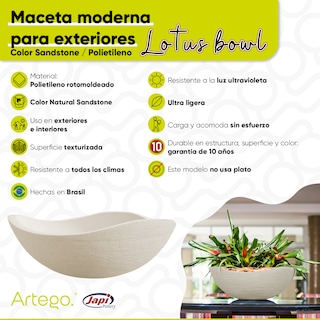 Foto 6 | Maceta Tipo Bowl Artego Arena