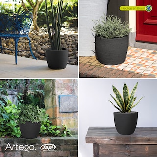 Foto 5 | Maceta Moderna Para Exteriores Compacta De 20 Cm De Alto Deep Color Negro Lead De Polietileno Ultra Ligera Artego