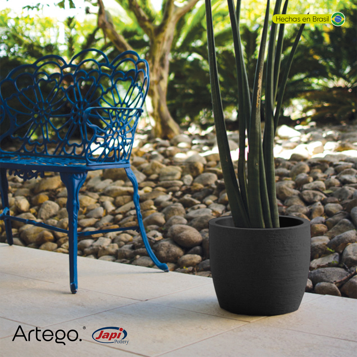Foto 7 pulgar | Maceta Moderna Para Exteriores Compacta De 20 Cm De Alto Deep Color Negro Lead De Polietileno Ultra Ligera Artego