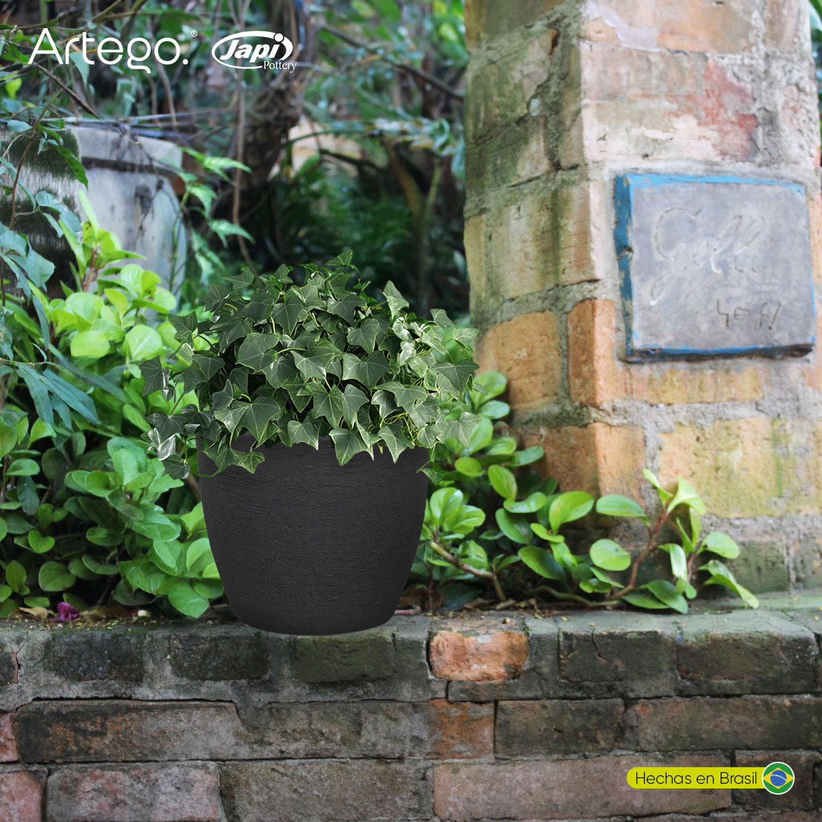 Foto 9 pulgar | Maceta Moderna Para Exteriores Compacta De 20 Cm De Alto Deep Color Negro Lead De Polietileno Ultra Ligera Artego