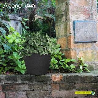 Foto 8 | Maceta Moderna Para Exteriores Compacta De 20 Cm De Alto Deep Color Negro Lead De Polietileno Ultra Ligera Artego