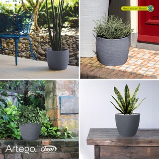 Foto 5 | Maceta Moderna Para Exteriores Compacta De 20 Cm De Alto Ocean Color Azul Grafito De Polietileno Ultra Ligera Artego
