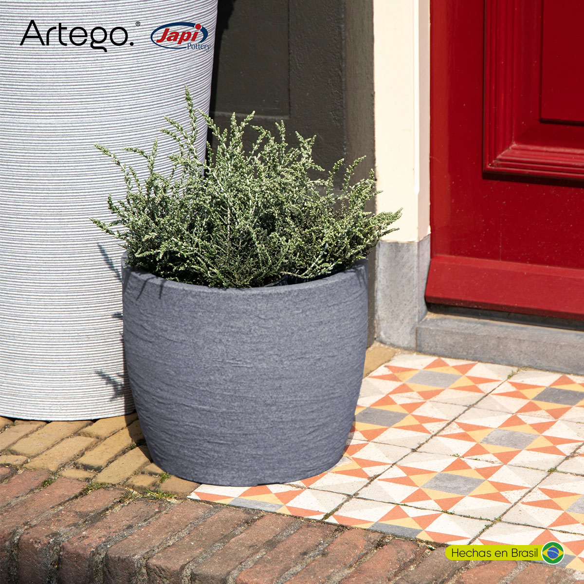 Foto 7 | Maceta Moderna Para Exteriores Compacta De 20 Cm De Alto Ocean Color Azul Grafito De Polietileno Ultra Ligera Artego