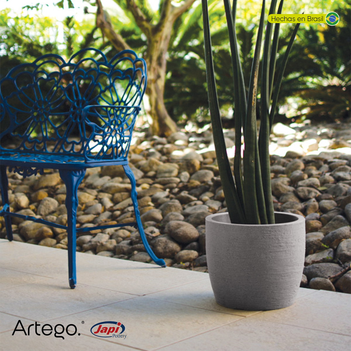 Foto 6 | Maceta Moderna Para Exteriores Compacta De 20 Cm De Alto Polvo Color Gris Stone De Polietileno Ultra Ligera Artego