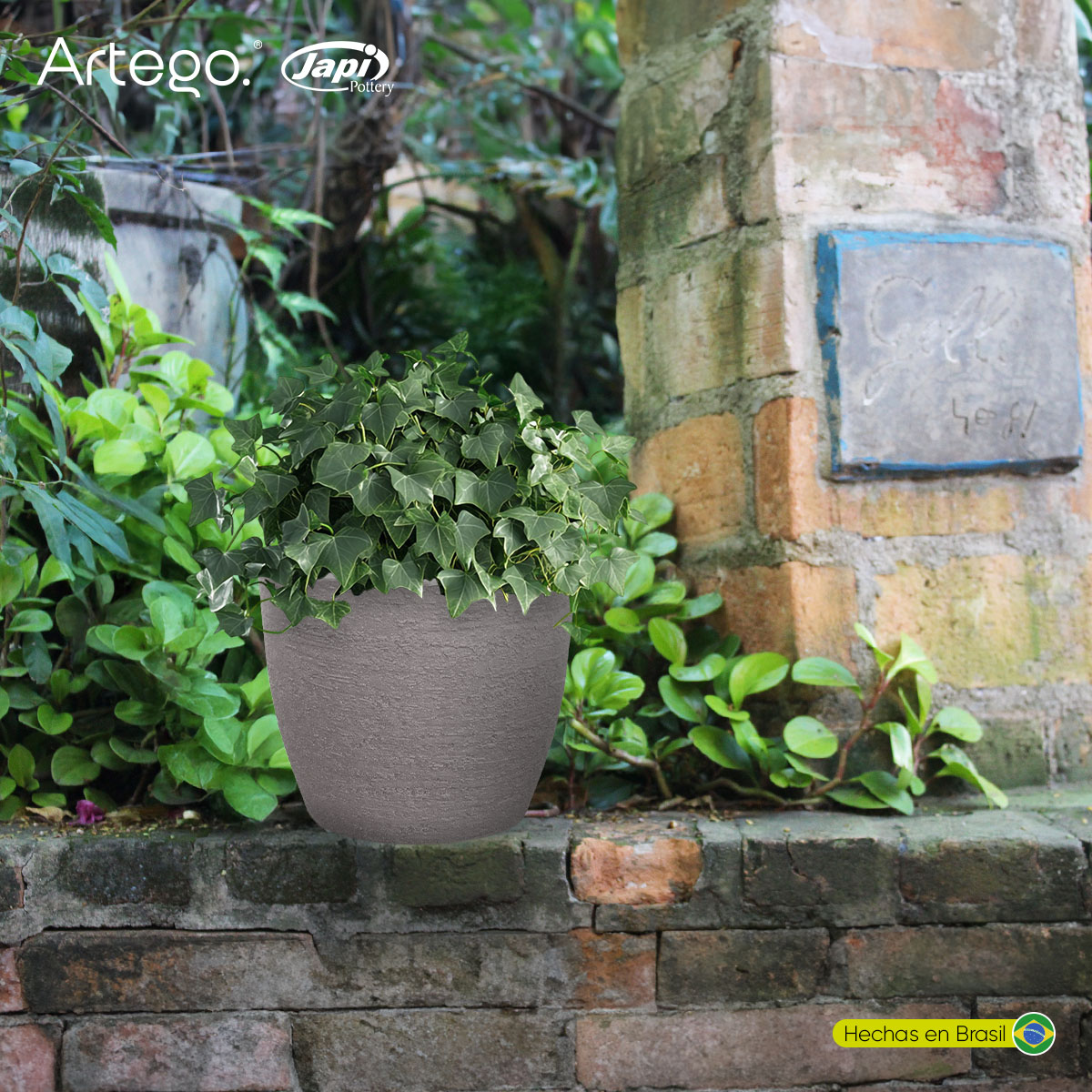 Foto 9 pulgar | Maceta Moderna Para Exteriores Compacta De 20 Cm De Alto Polvo Color Gris Stone De Polietileno Ultra Ligera Artego