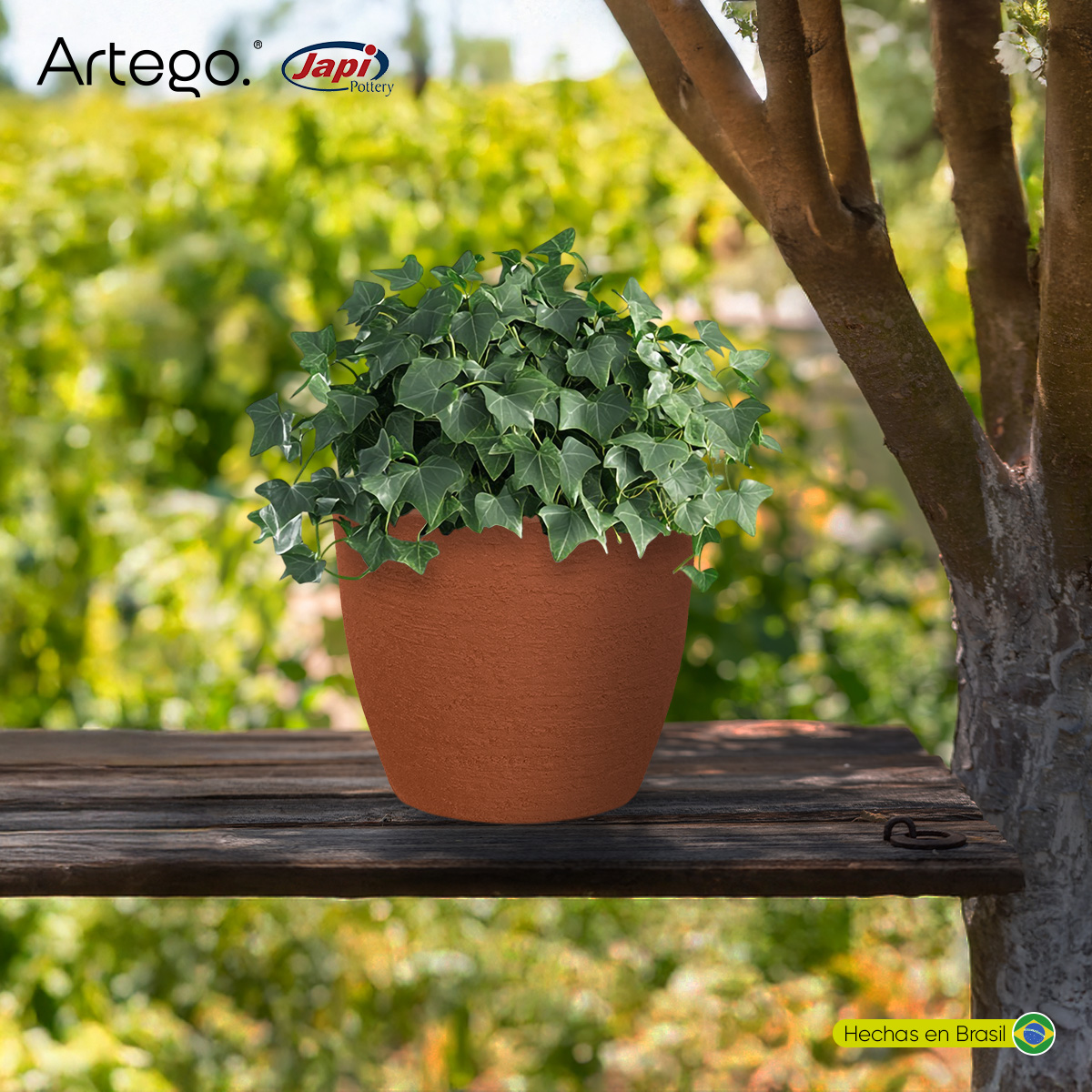 Foto 2 | Maceta Moderna Para Exteriores Compacta De 20 Cm De Alto Cota Color Terracota De Polietileno Ultra Ligera Artego