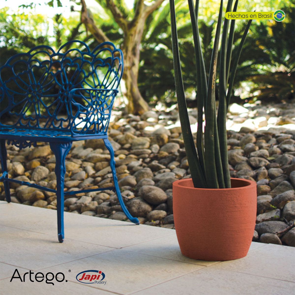 Foto 6 | Maceta Moderna Para Exteriores Compacta De 20 Cm De Alto Cota Color Terracota De Polietileno Ultra Ligera Artego