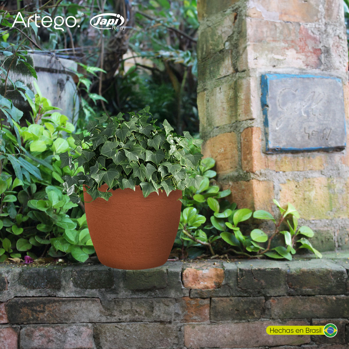 Foto 9 pulgar | Maceta Moderna Para Exteriores Compacta De 20 Cm De Alto Cota Color Terracota De Polietileno Ultra Ligera Artego
