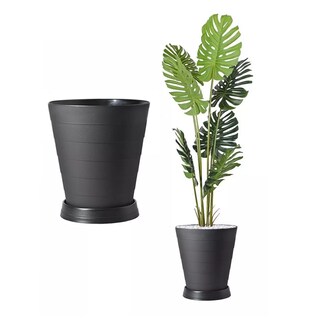 Foto 1 | 2 Macetas Grande Moderna Minimalista Interior Exterior Plato Eo Safe Imports Esi-18526 Negro