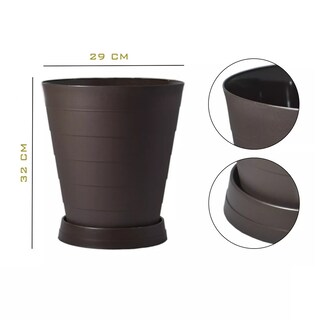 Foto 3 | 2 Macetas Grande Moderna Minimalista Interior Exterior Plato Eo Safe Imports Esi-18526 Negro