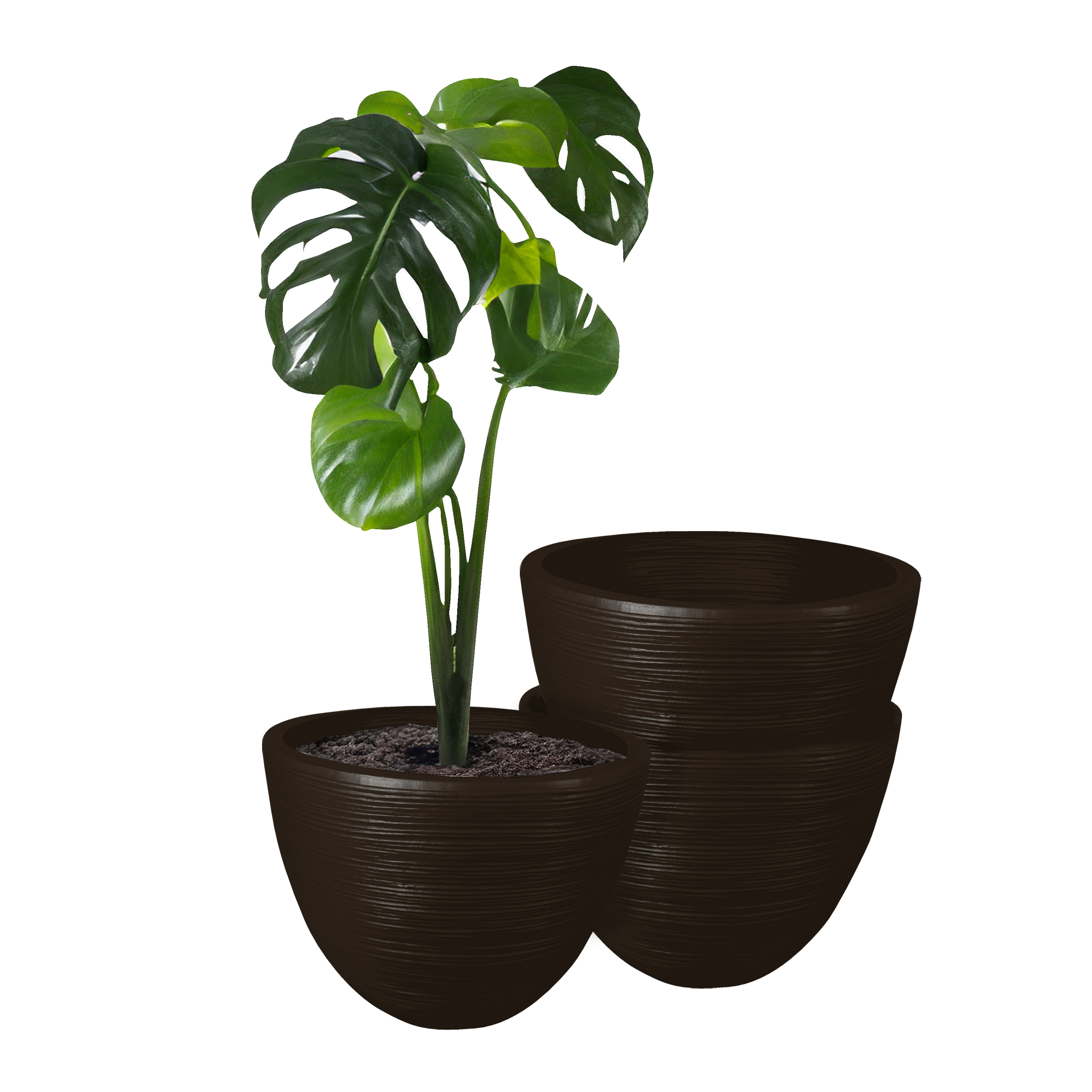 Atmos Homeware Macetas Decorativas Para Interior Y Exterior |  Capacidad Para 45 Litros | Modelo Kun Color Chocolat