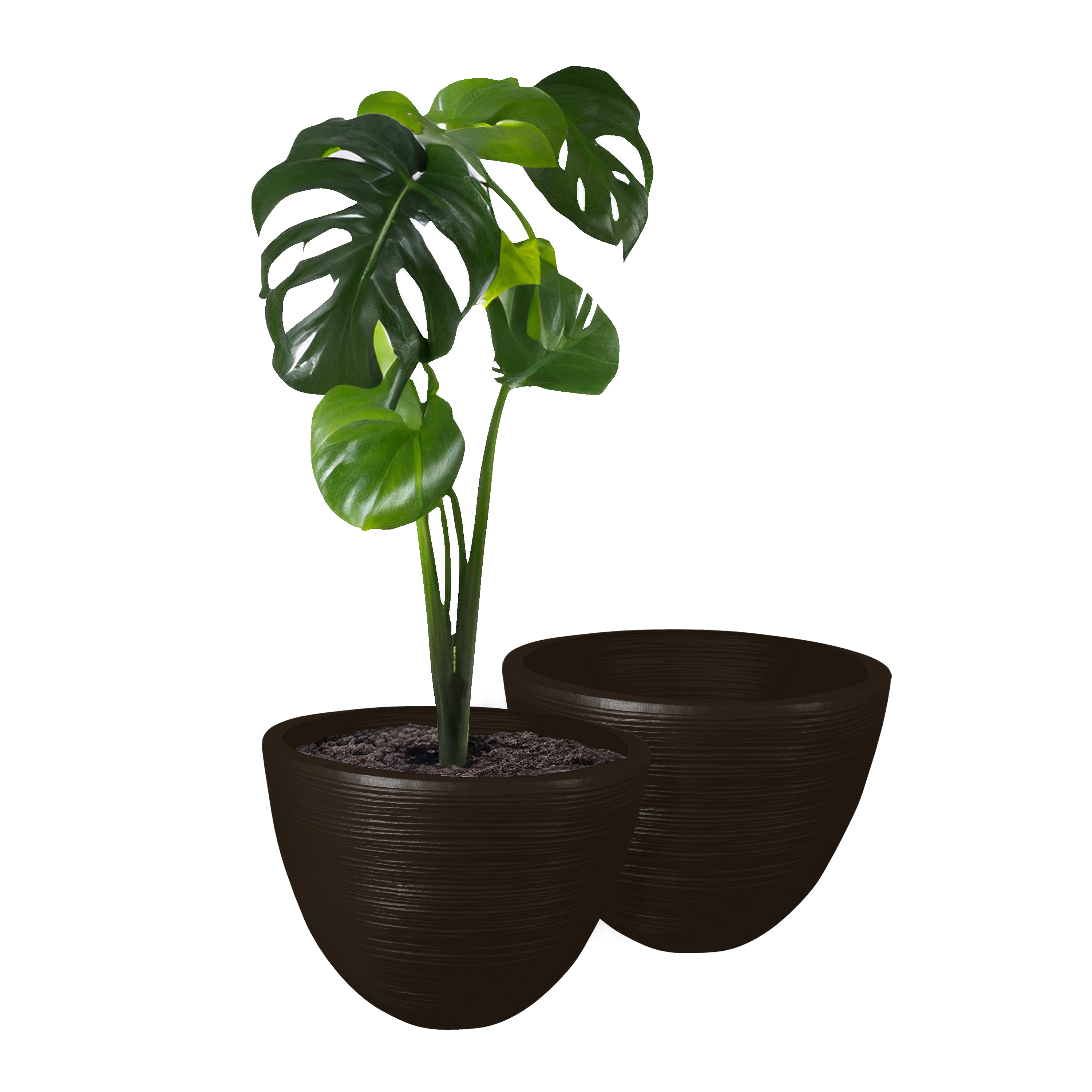 Atmos Homeware Macetas Decorativas Para Interior Y Exterior |  Capacidad Para 45 Litros | Modelo Kun Color Chocolat