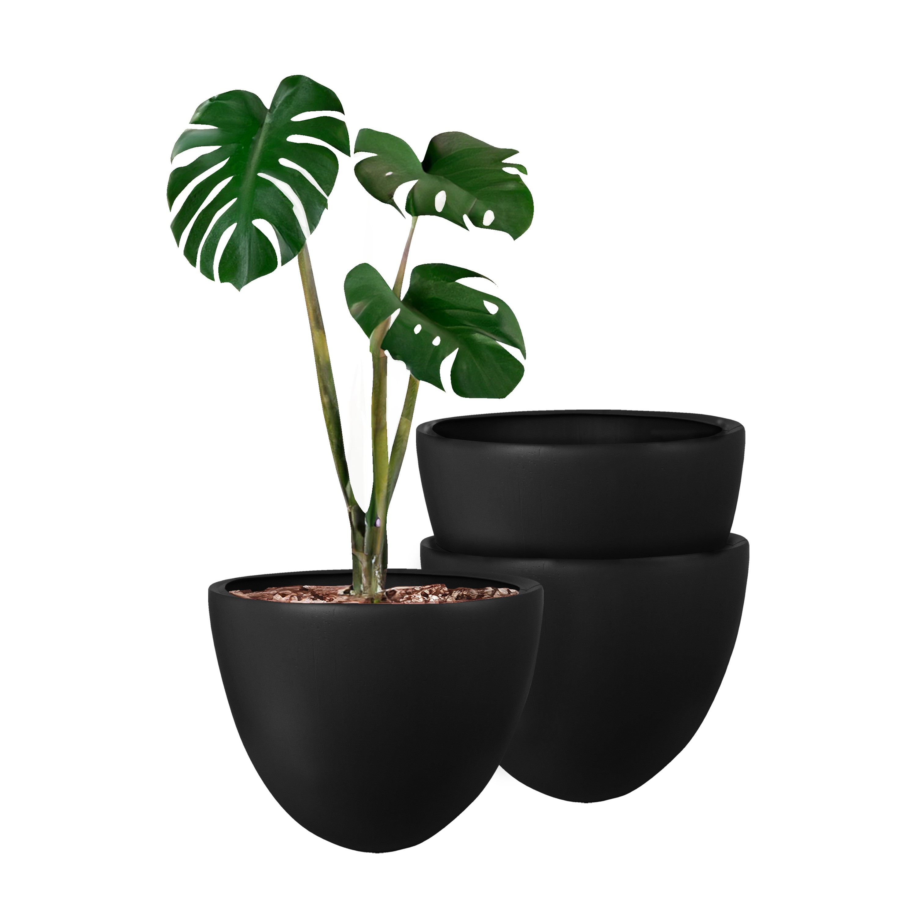 Foto 2 pulgar | Atmos Homeware Macetas Decorativas Para Interior Y Exterior |   Capacidad Para 45 Litros | Modelo Bis Color Negro 3 Pi