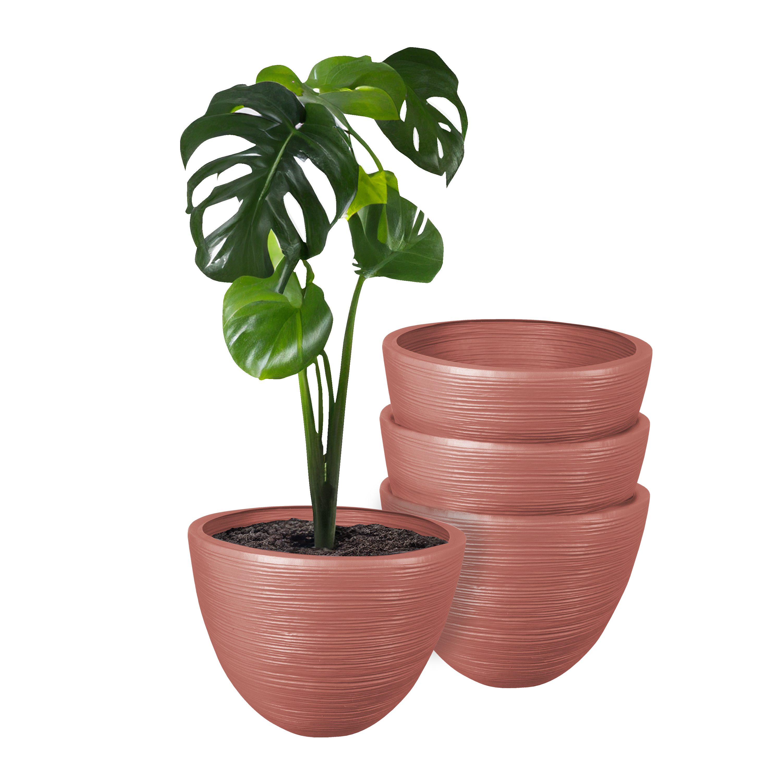 Atmos Homeware Macetas Decorativas Para Interior Y Exterior |  Capacidad Para 45 Litros | Modelo Kun Color Terracot