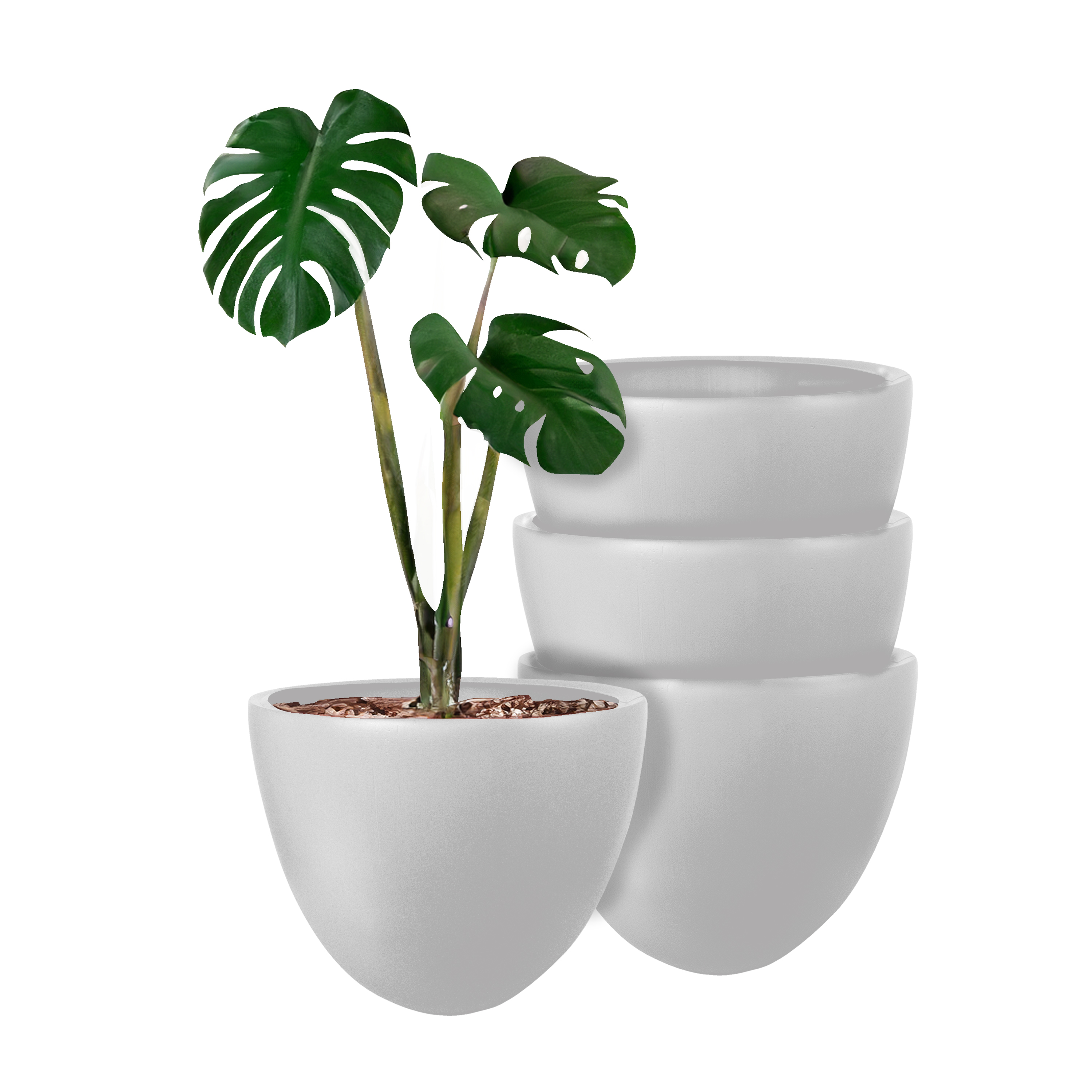 Foto 2 pulgar | Atmos Homeware Macetas Decorativas Para Interior Y Exterior | Capacidad Para 45 Litros | Modelo Bis Color Blanco 4 Piez
