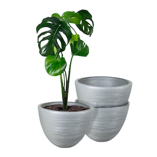 Foto 1 | Atmos Homeware Macetas Decorativas Para Interior Y Exterior | Capacidad Para 45 Litros | Modelo Kun Color Plata 3 Piez