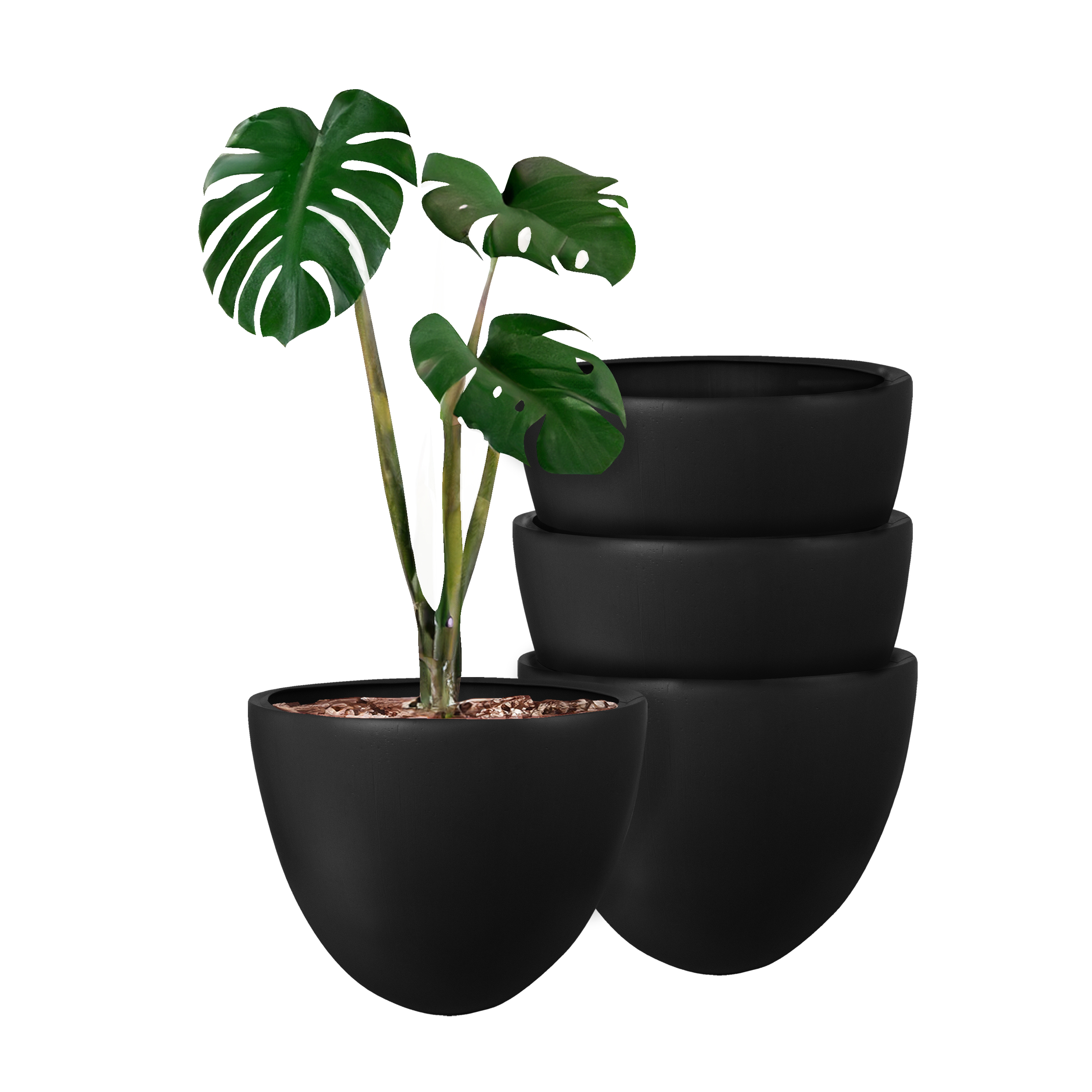 Foto 2 pulgar | Atmos Homeware Macetas Decorativas Para Interior Y Exterior |   Capacidad Para 45 Litros | Modelo Bis Color Negro 4 Pi