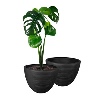 Foto 1 | Atmos Homeware Macetas Decorativas Para Interior Y Exterior | Capacidad Para 45 Litros | Modelo Kun Color Negro 2 Piez