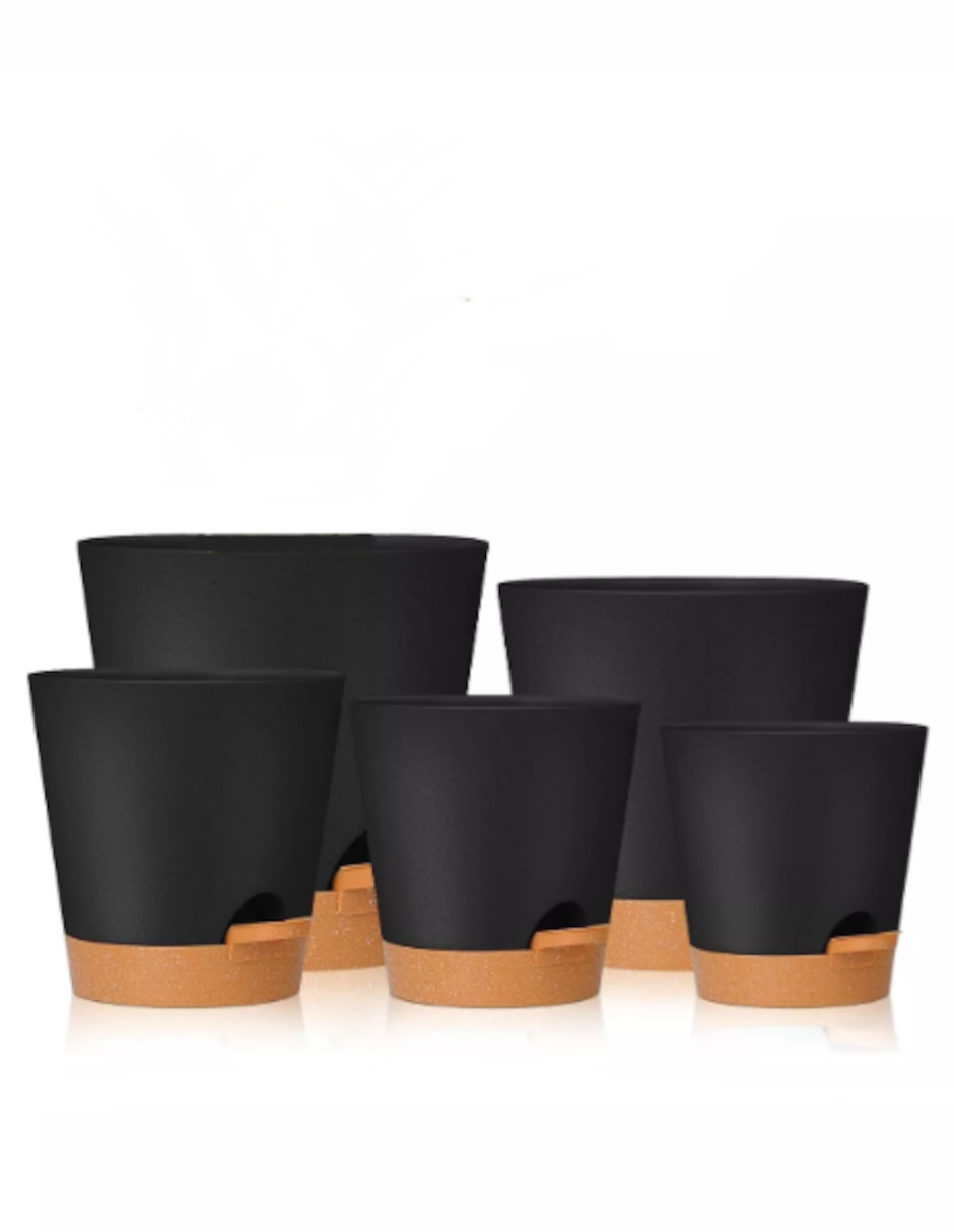 Foto 3 pulgar | Set De 5 Macetas De Plástico Con Drenaje + Termo Güish Gratis