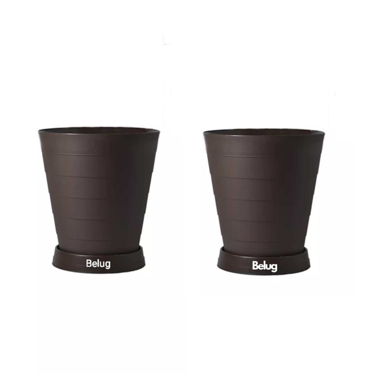 2 Macetas Grandes Belug  Moderna Minimalista Interior Exterior Plato Café