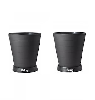 Foto 1 | 2 Macetas Grande Moderna Minimalista Interior Exterior Belug, Plato Negro