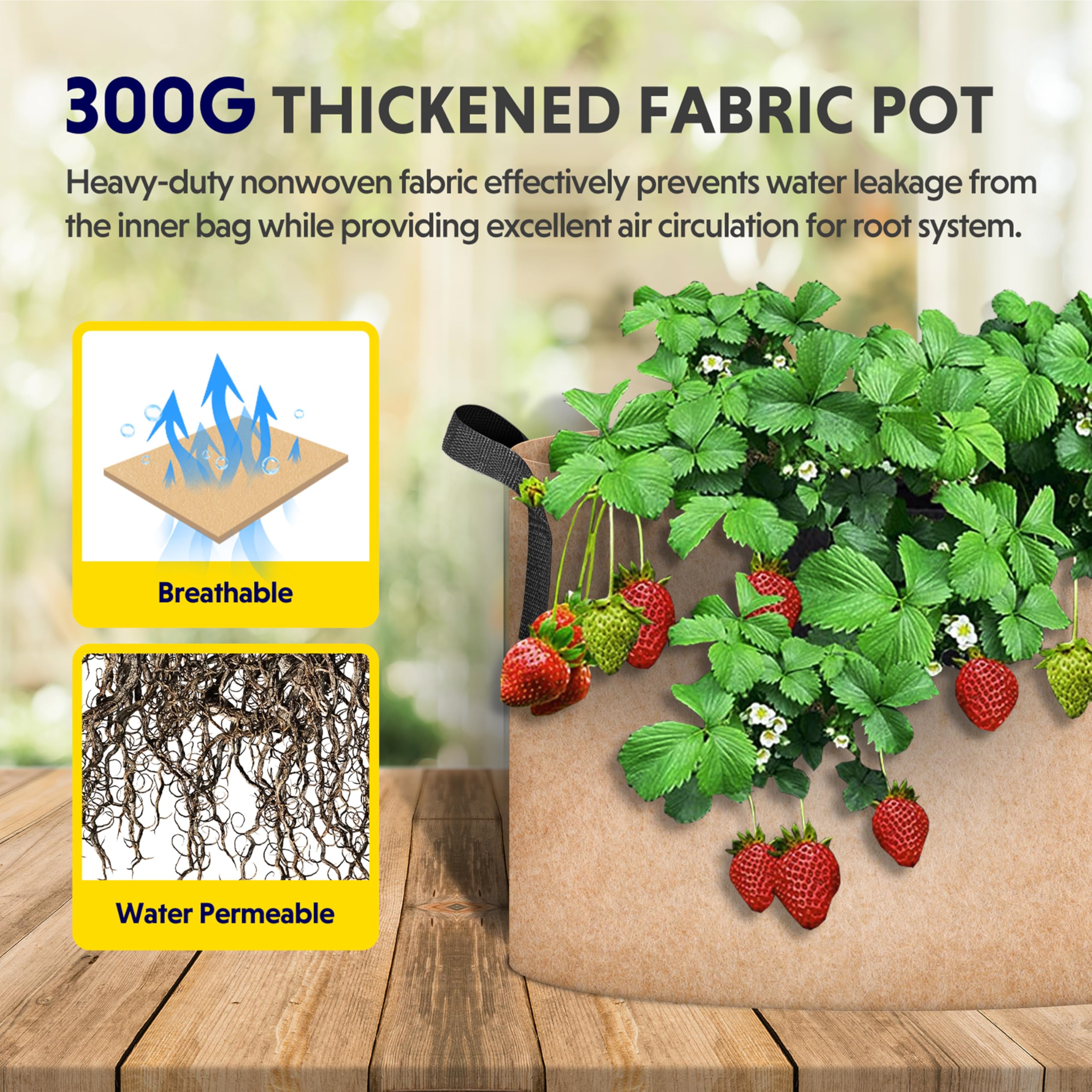 Foto 4 pulgar | Macetas Grow Bag Ipower De 15 Galones, 6 Unidades, Resistentes - Venta Internacional.