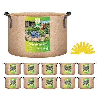 Foto 1 | Tela No Tejida Gruesa Grow Bags Ipower, 30 Litros, Paquete De 10 Unidades, Color Canela - Venta Internacional.