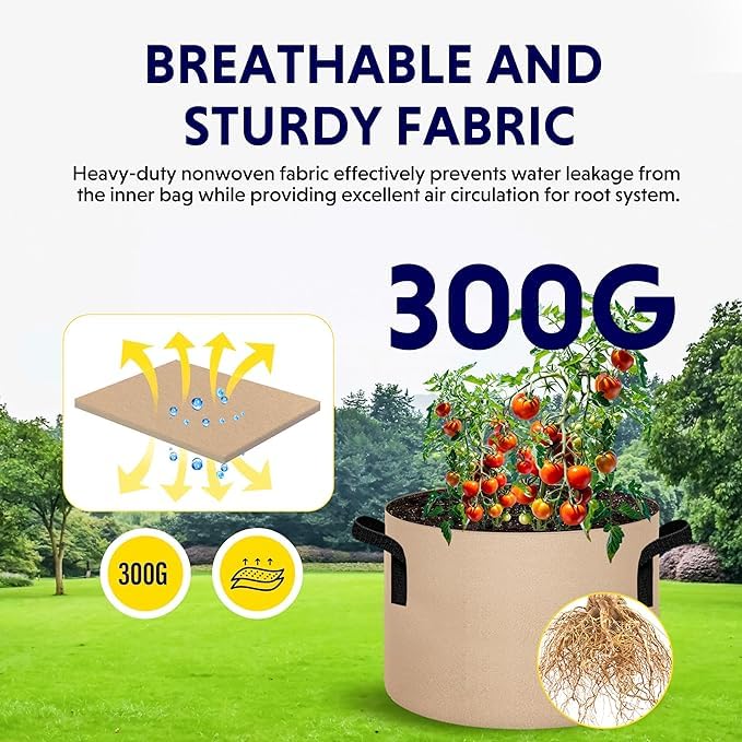 Foto 4 pulgar | Tela No Tejida Gruesa Grow Bags Ipower, 30 Litros, Paquete De 10 Unidades, Color Canela - Venta Internacional.