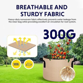 Foto 3 | Tela No Tejida Gruesa Grow Bags Ipower, 30 Litros, Paquete De 10 Unidades, Color Canela - Venta Internacional.