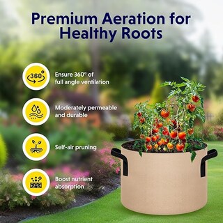 Foto 5 | Tela No Tejida Gruesa Grow Bags Ipower, 30 Litros, Paquete De 10 Unidades, Color Canela - Venta Internacional.