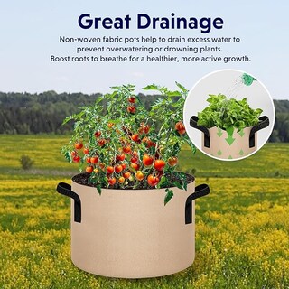 Foto 6 | Tela No Tejida Gruesa Grow Bags Ipower, 30 Litros, Paquete De 10 Unidades, Color Canela - Venta Internacional.