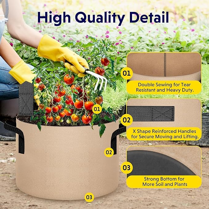 Foto 8 pulgar | Tela No Tejida Gruesa Grow Bags Ipower, 30 Litros, Paquete De 10 Unidades, Color Canela - Venta Internacional.