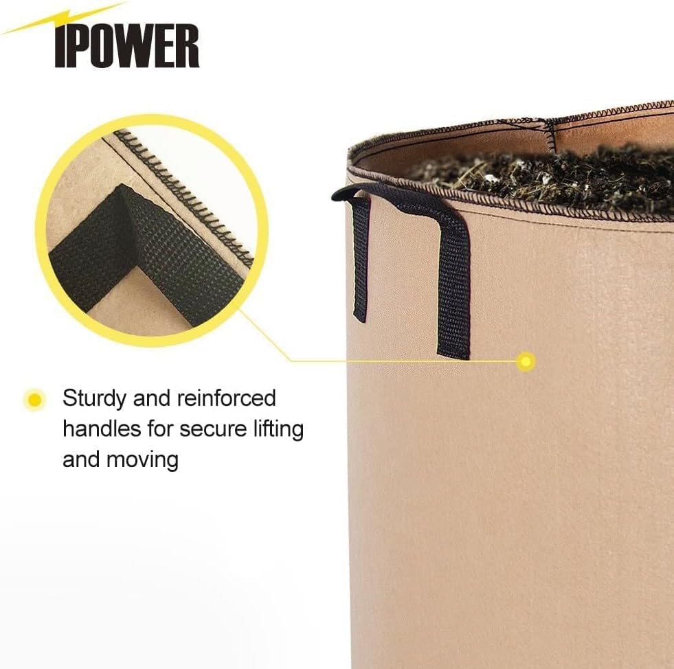 Foto 6 pulgar | Macetas De Tela No Tejida Grow Bags Ipower De 20 Galones, Paquete De 5, Color Canela - Venta Internacional.