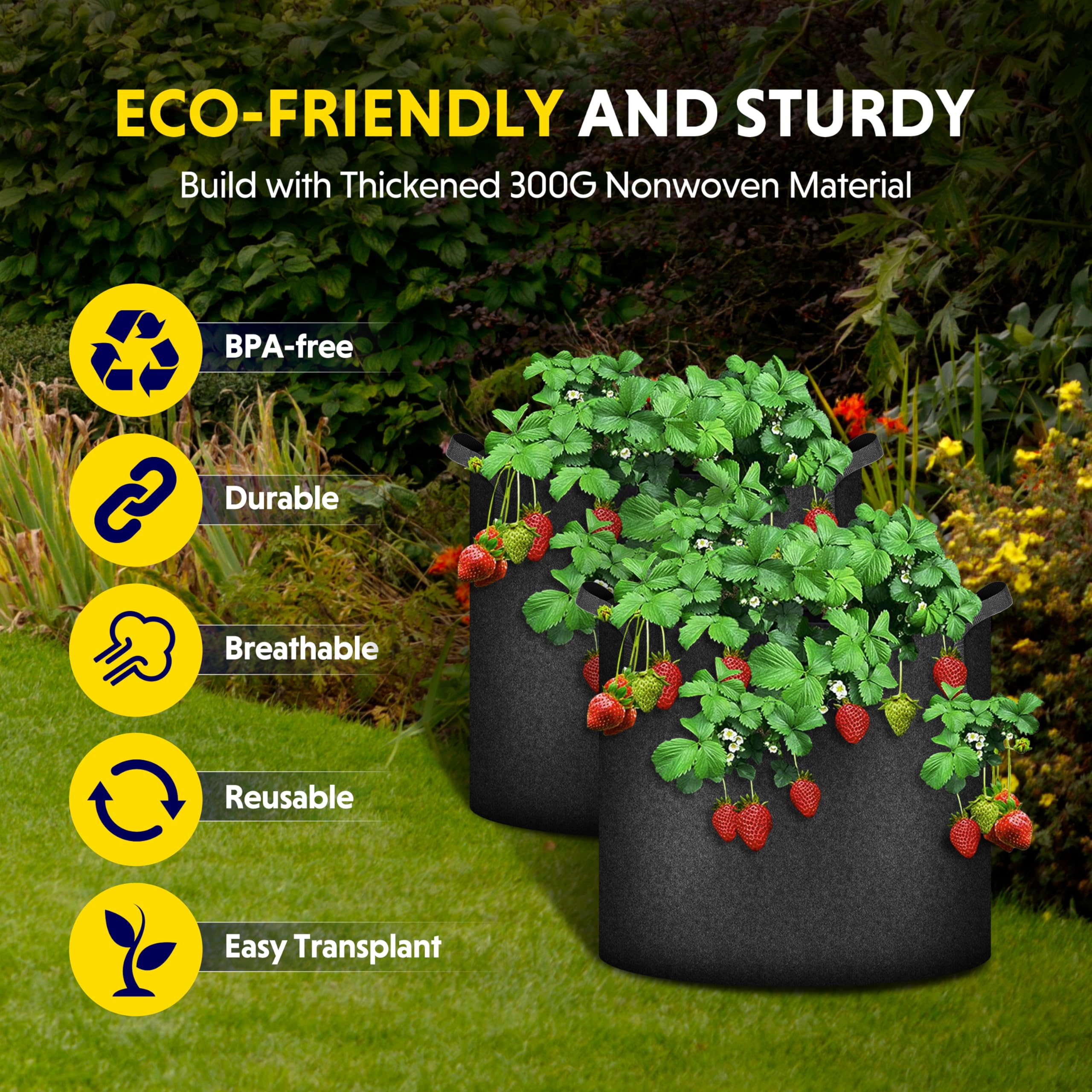 Foto 3 pulgar | Grow Bags Ipower, Paquete De 24 Unidades, Tela No Tejida De 11 Litros Con Asas De Nailon - Venta Internacional.