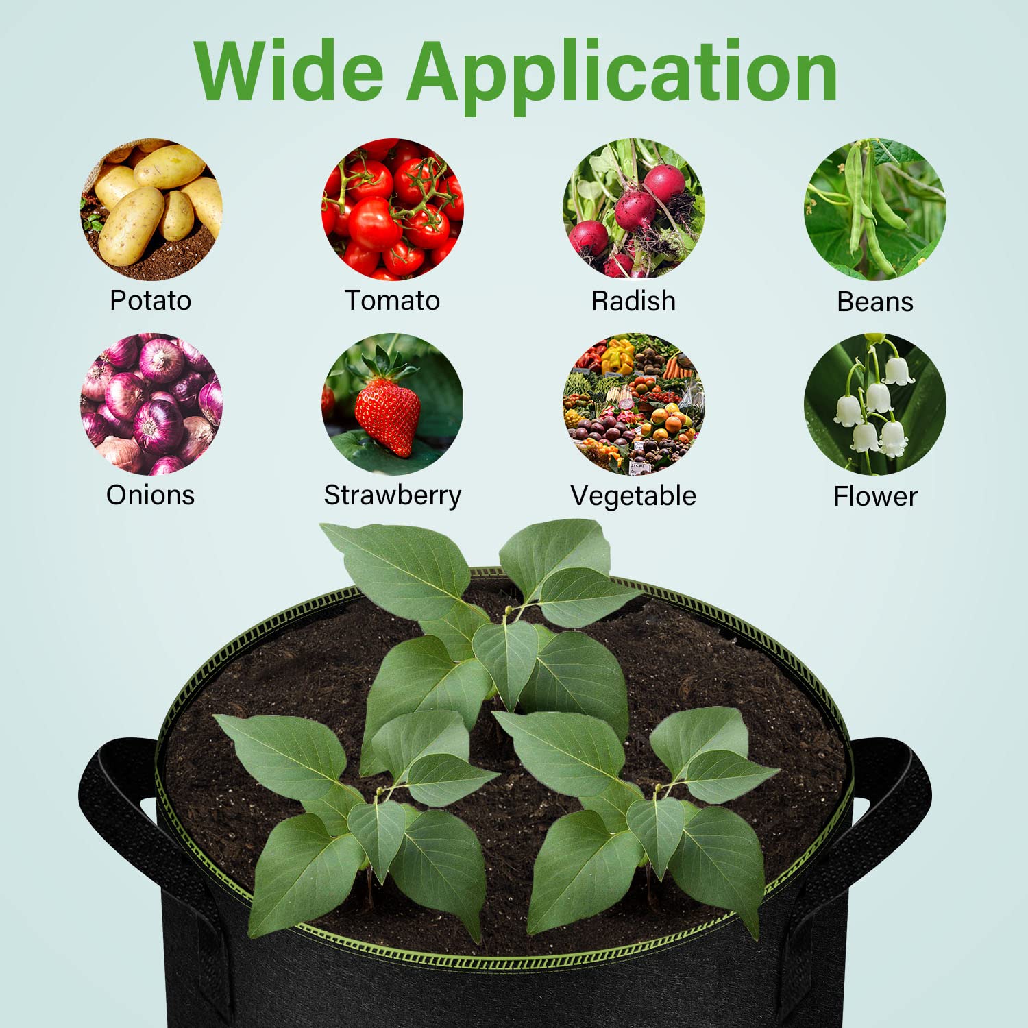 Foto 8 pulgar | Grow Bag Ipower, Tela No Tejida Gruesa De 5 Galones, 10 Unidades - Venta Internacional.