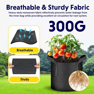 Foto 5 | Grow Bags Ipower De Tela No Tejida De 7 Galones, Paquete De 5 Unidades, Para Jardín - Venta Internacional.