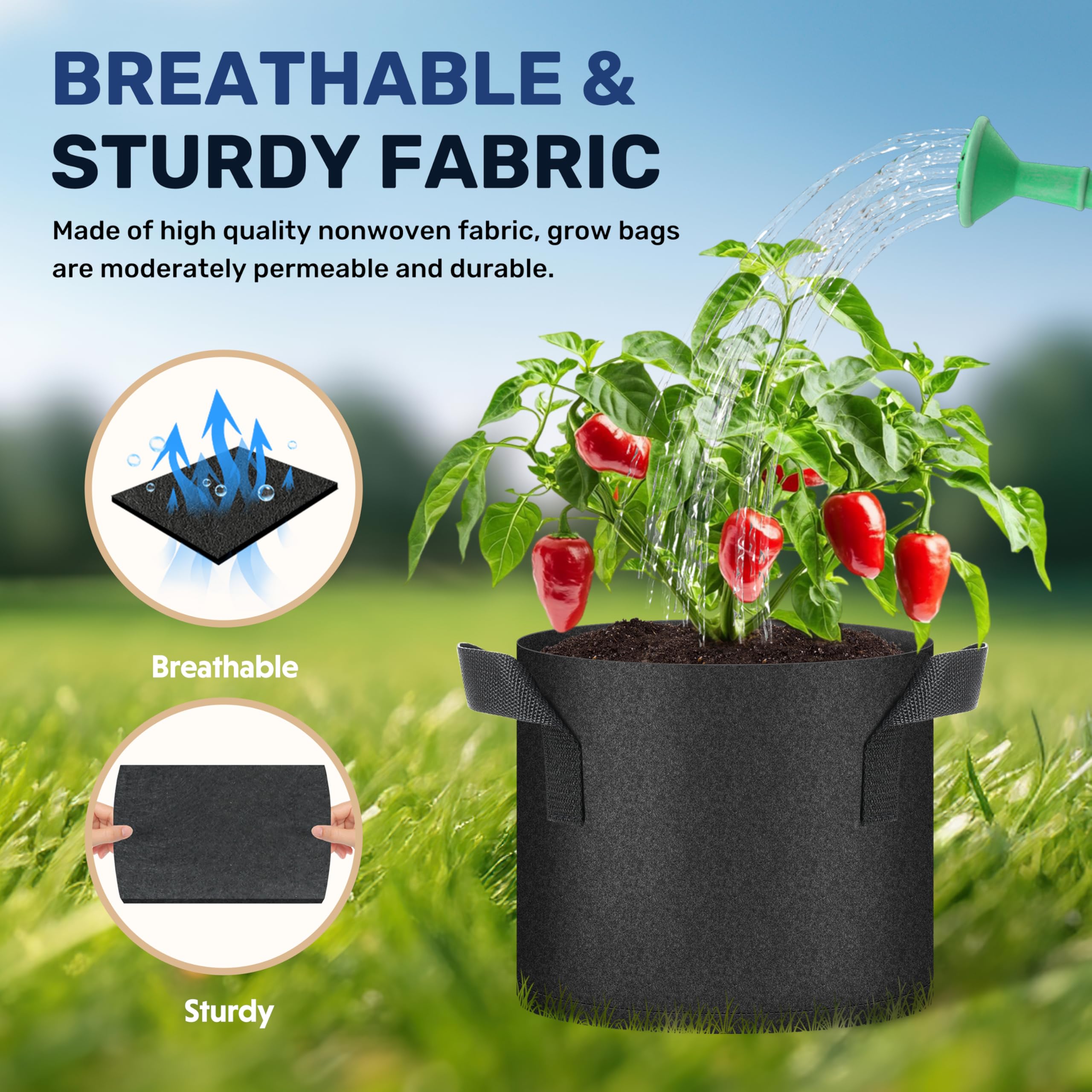 Foto 6 pulgar | Macetas Grow Bags Simple Deluxe De 26,5 Litros, Paquete De 10 Macetas, 7 Galones - Venta Internacional.