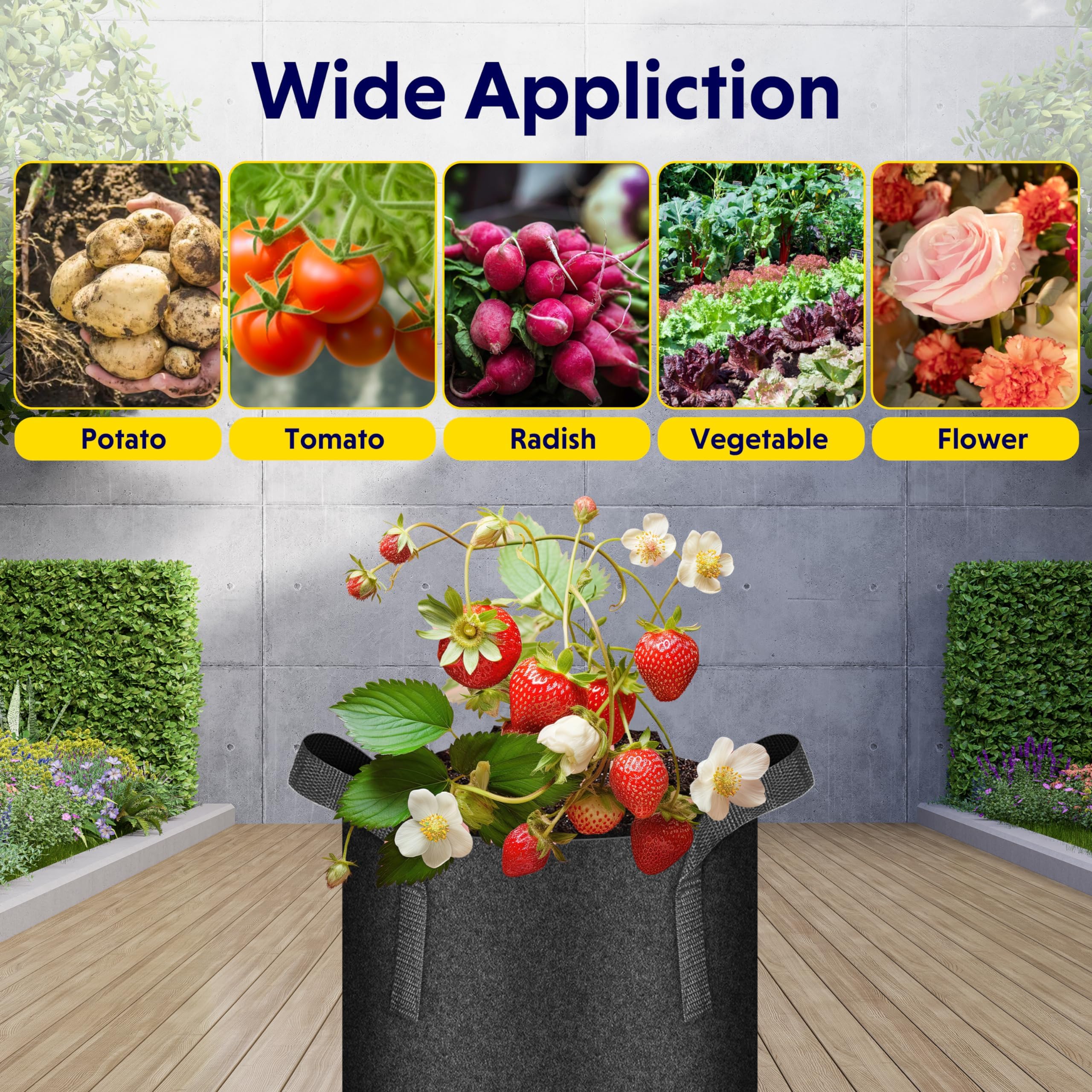 Foto 4 pulgar | Bolsas De Cultivo Para Plantas Ipower, 20 Galones, Aireación No Tejida, Paquete De 5 - Venta Internacional.
